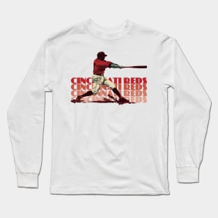 Retro Cincinnati Reds Slugger Long Sleeve T-Shirt